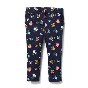 Janie & Jack Floral Velvet Ruffle Pocket Pants Sz 2 Toddler Girls Navy Blue Pock